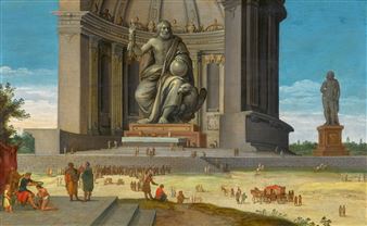 THE PHIDIAN STATUE OF ZEUS AT OLYMPIA, WITH OLYMPIC GAMES TAKING PLACE AT ITS FEET - Jacob van der Ulft