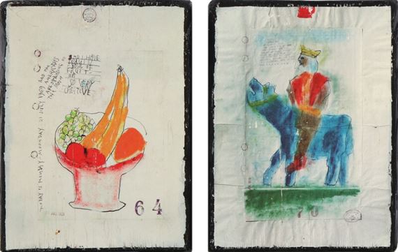 Two compositions from the serie “Logbook pages” by Viktor IV