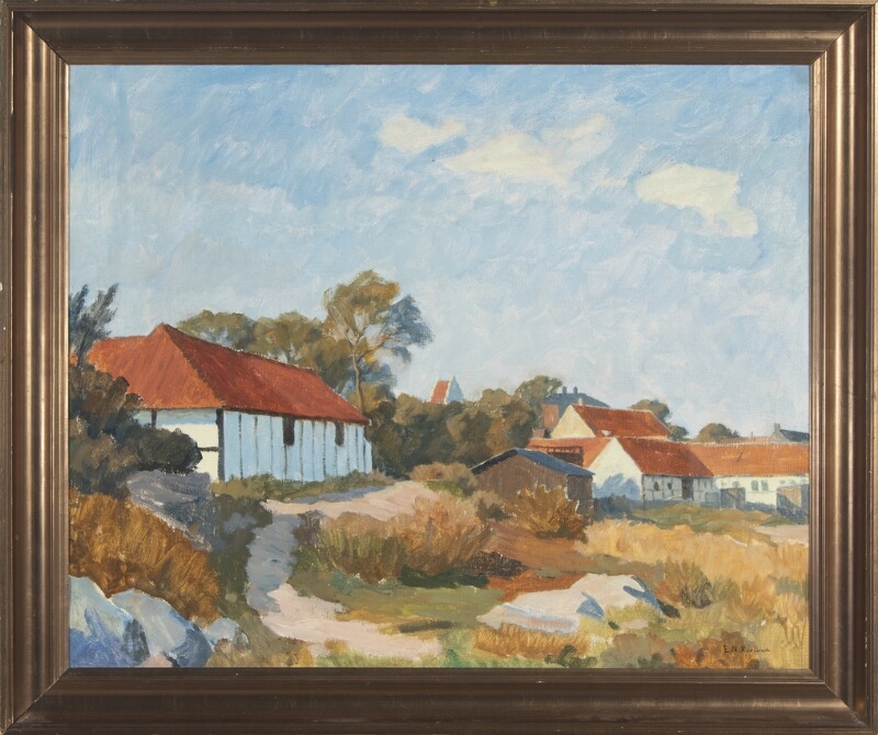Artwork by Einar Nielsen Korlind, Scenery from Allinge Sandvig, Bornholm, Made of Oil on canvas