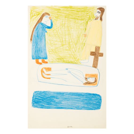 UNTITLED (MAGDALENE AT THE TOMB OF JESUS) by Jessie Oonark, circa 1976