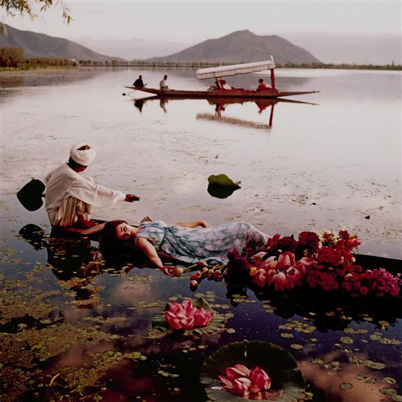 FLOATING WITH FLOWERS by Norman Parkinson, 1956