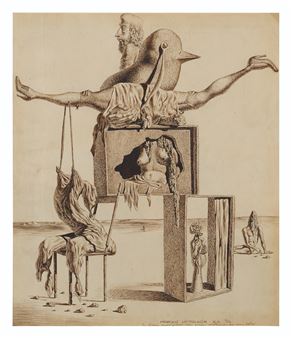 LA ALMA ENCAJADA CON UNA VÍCTIMA DE UN LOBO (THE SOUL IMPRISONED WITH A VICTIM OF A WOLF) - Federico Castellon