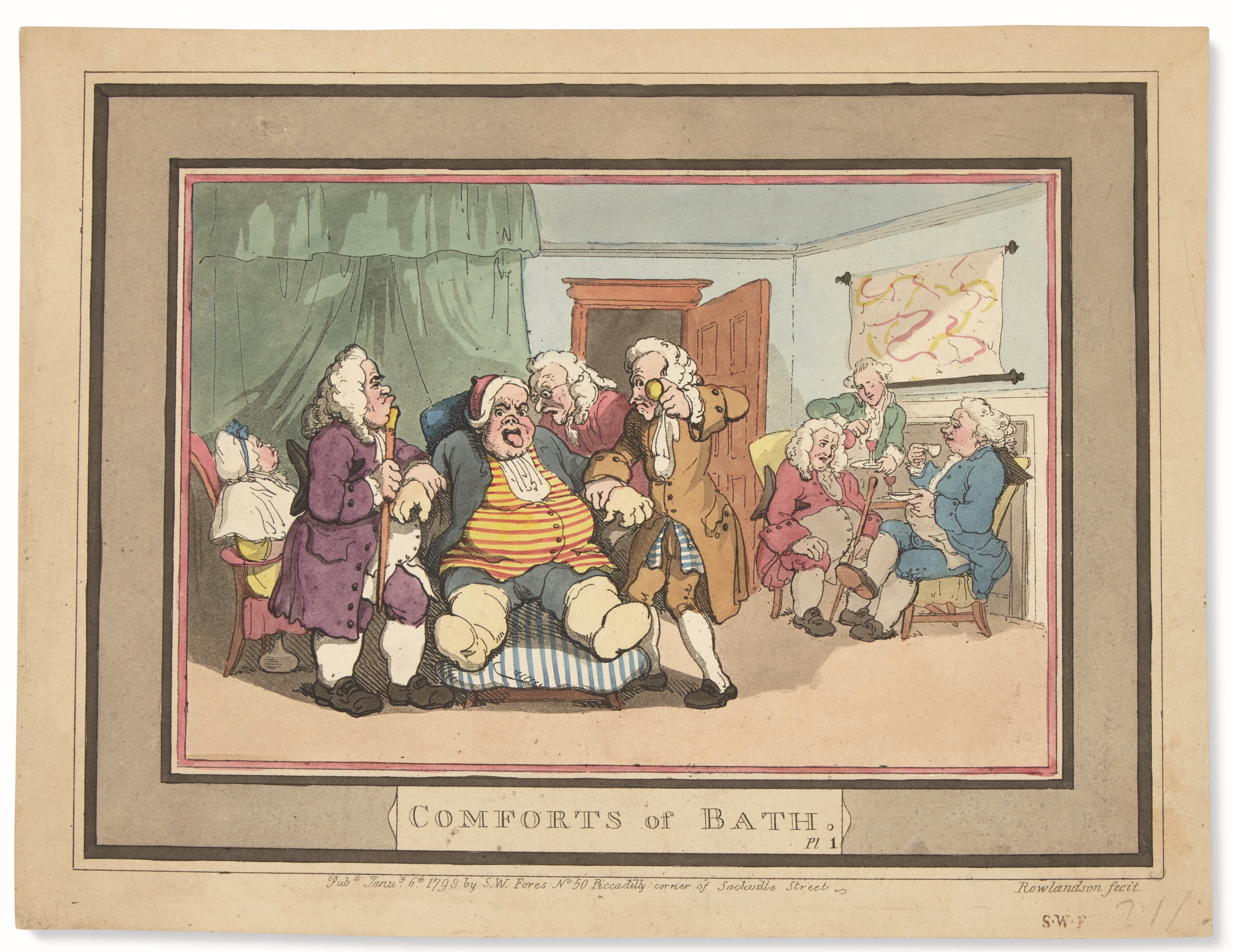 The Comforts of Bath by Thomas Rowlandson, 1798