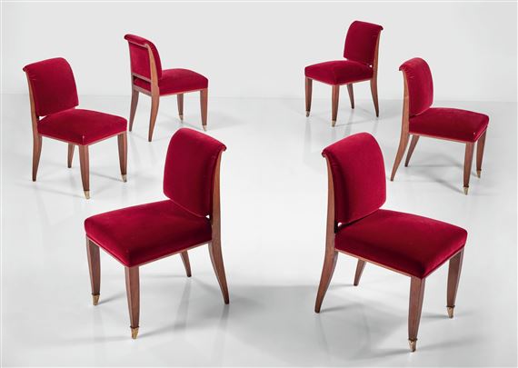 SIX DROUANT SIDE CHAIRS, MODEL NO. 68AR AND 1NR