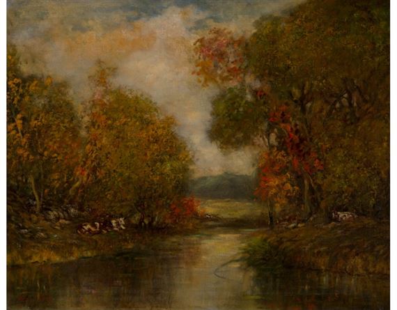 Autumn near Chicago-Scene along the Desplains by Miles Jefferson Early
