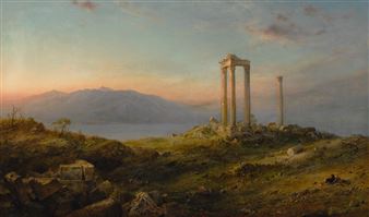 RUINS AT BAALBEK - Frederic Edwin Church