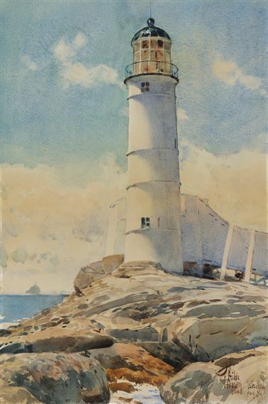 WHITE ISLAND LIGHT, ISLES OF SHOALS by Childe Hassam, 1886