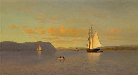 SAILING ON THE HUDSON NEAR NYACK by Francis A. Silva, 1872