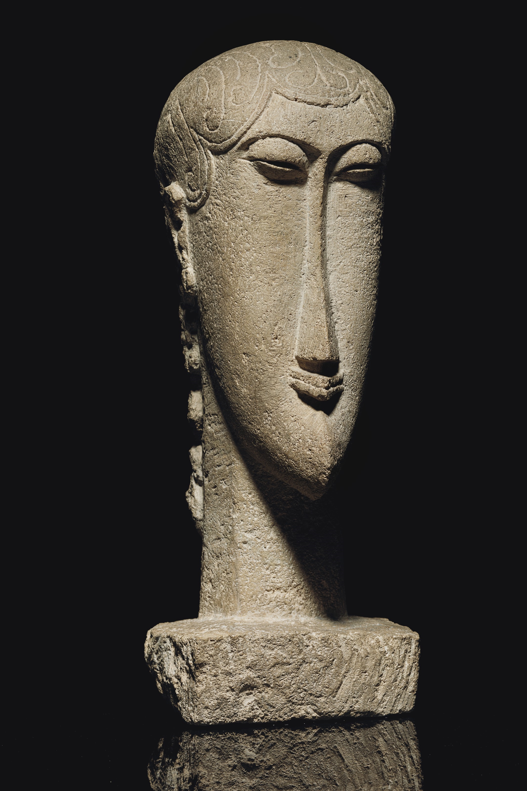 Artwork by Amedeo Modigliani, Tête, Made of limestone