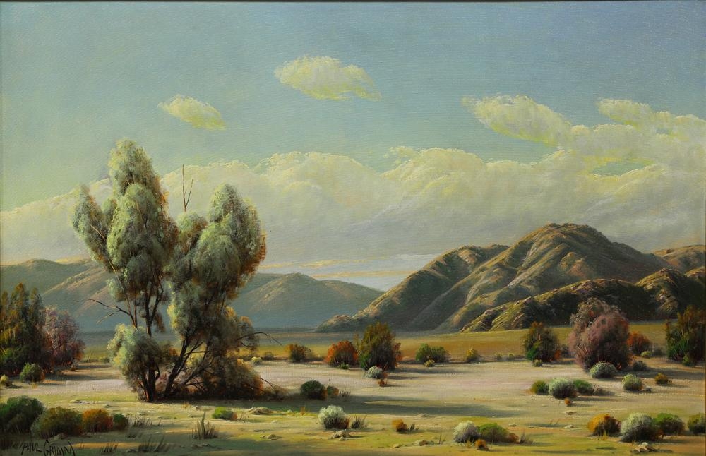 Artwork by Paul Grimm, Lone Smoke Tree, Made of oil on canvas