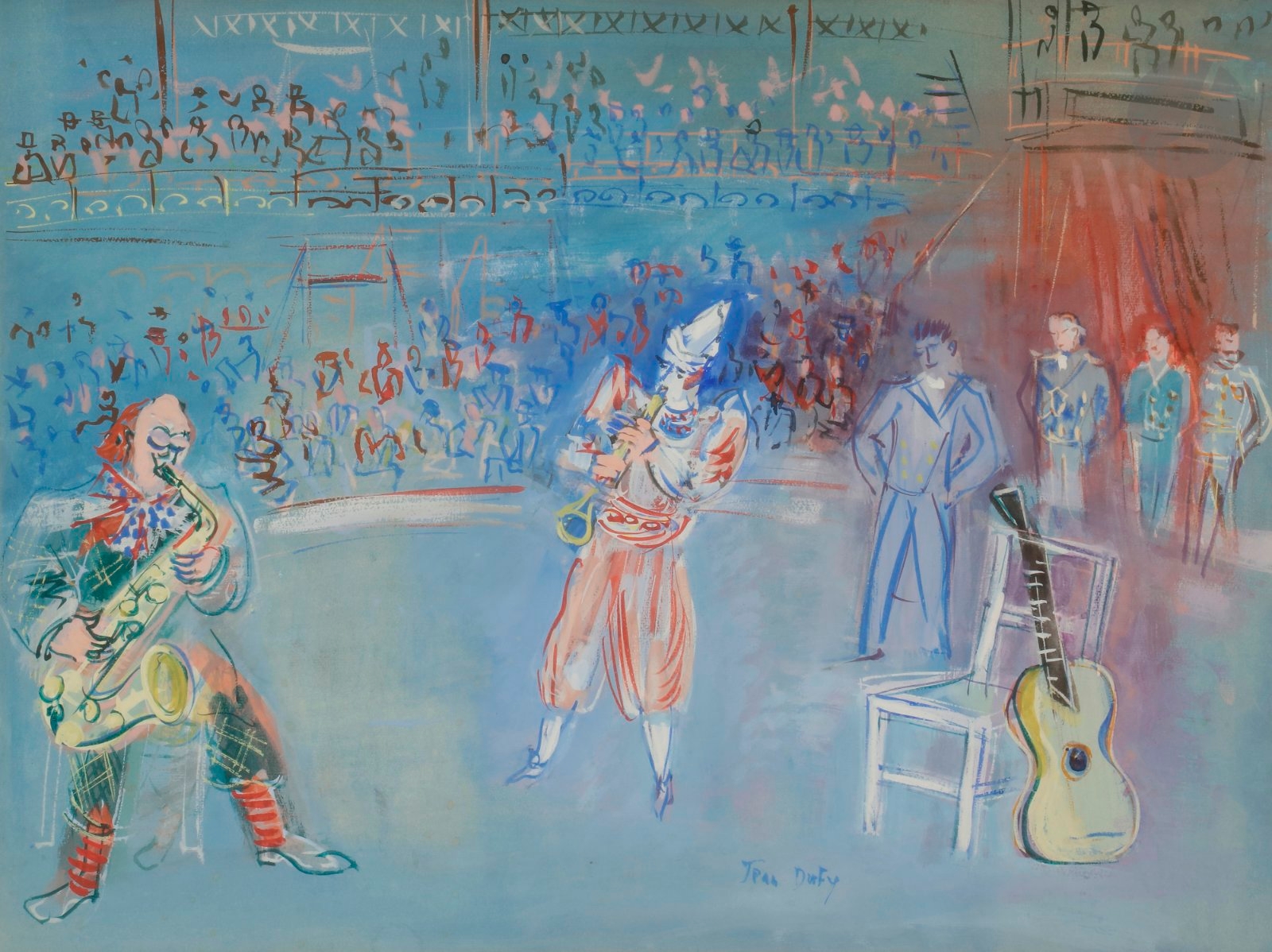 Artwork by Jean Dufy, Au Cirque, Made of Gouache, watercolor and pencil on paper