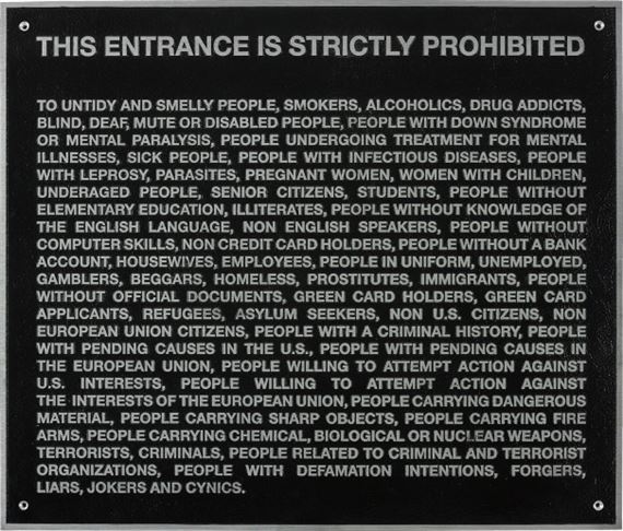 Door Plate by Santiago Sierra, 2006