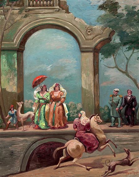 La Promenade des poètes by Lado Davidovich Gudiashvili , 1949