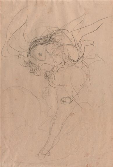 Etude pour le Connétable de Bourbon by Eugène Delacroix