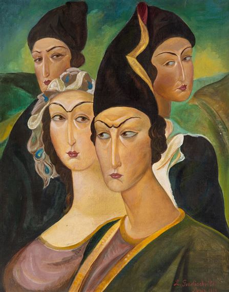 Le poète et sa muse by Lado Davidovich Gudiashvili , 1923