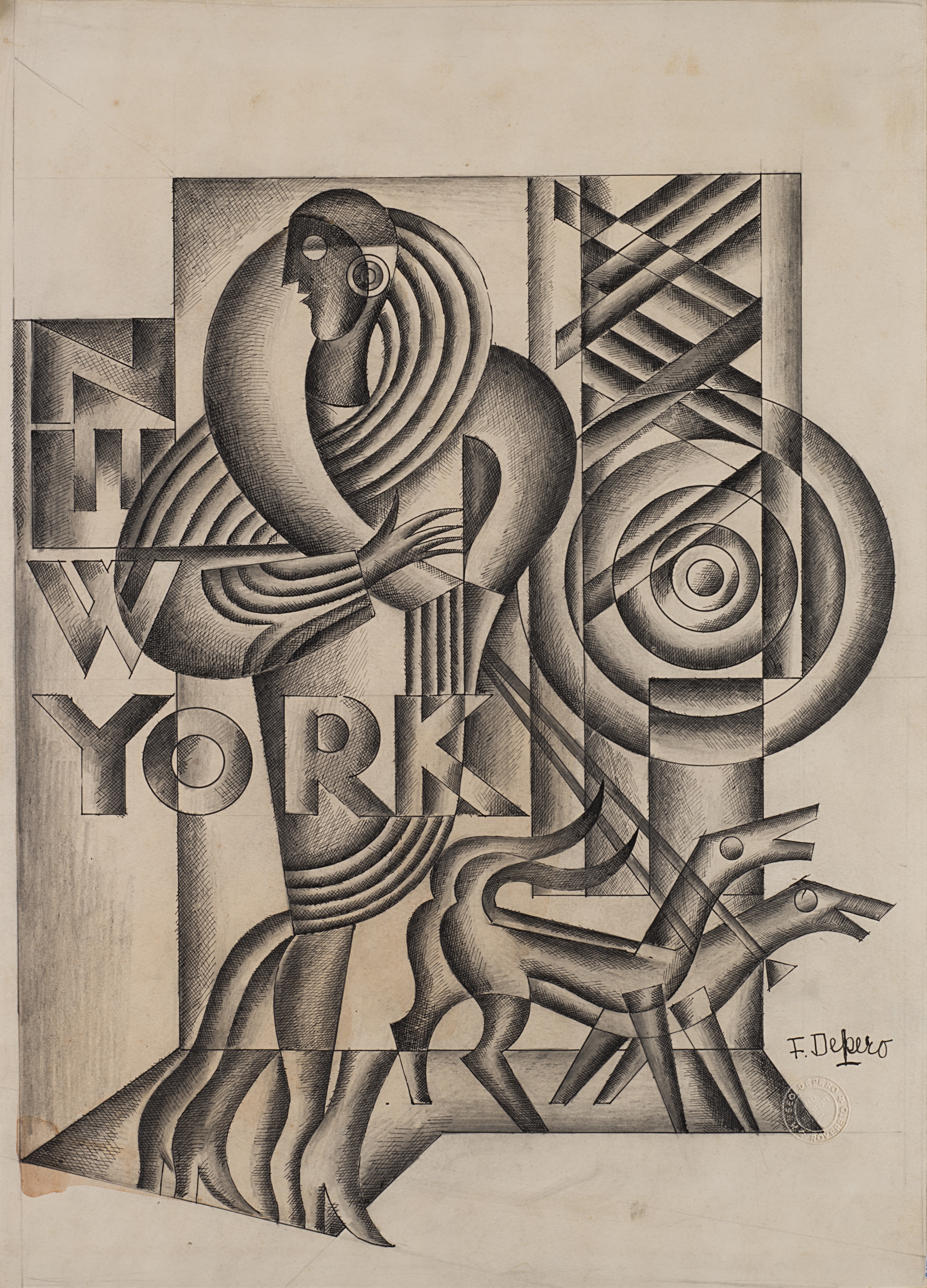 New York by Fortunato Depero, circa 1928