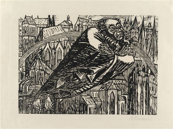 The cathedrals from: the metamorphosis of god by Ernst Barlach, 1920
