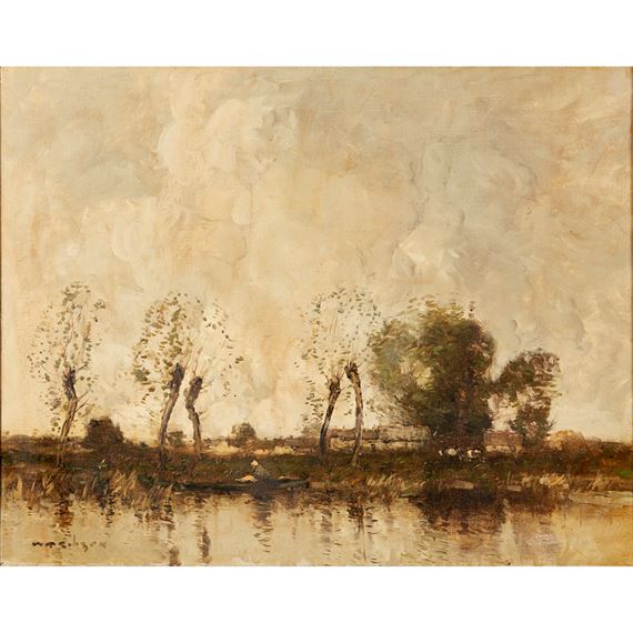 A DUTCH WATERWAY by William Alfred Gibson