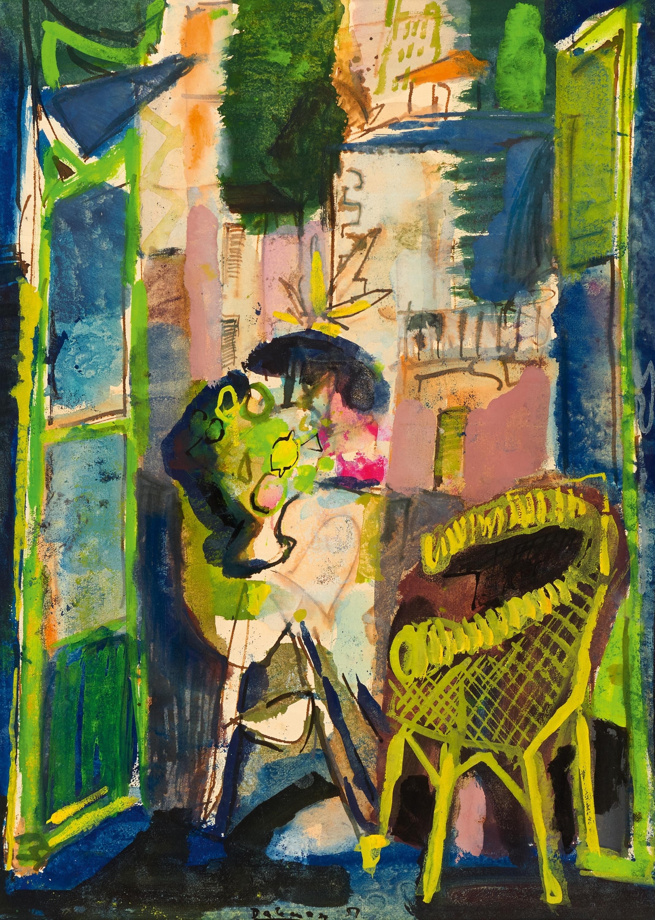 Artwork by Karl Fred Dahmen, Untitled, Made of Gouache on handmade paper