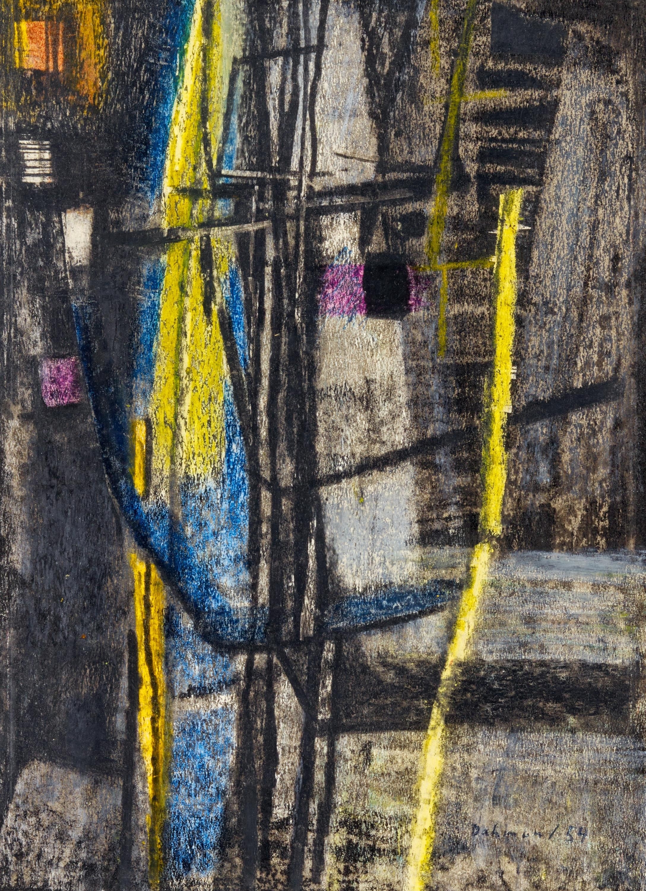 Artwork by Karl Fred Dahmen, Untitled, Made of Oil pastels on paper laminated on board