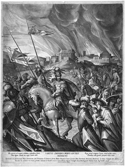 Der Sieg Caesars als Allegorie auf Kaiser Rudolph II by Christoph Schwarz, Lucas Kilian