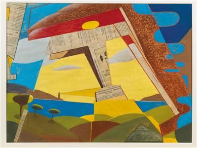 Aereo in volo + paesaggio dello Stretto by Giulio d’Anna, circa  1930 - 1933
