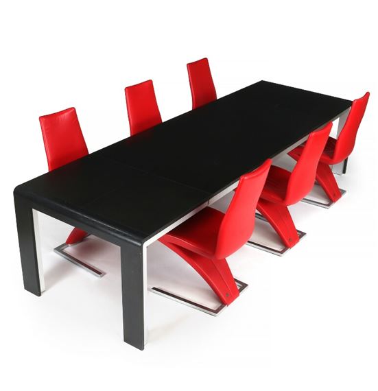 Joachim Nees Dining Table With, Red Dining Table And Chairs