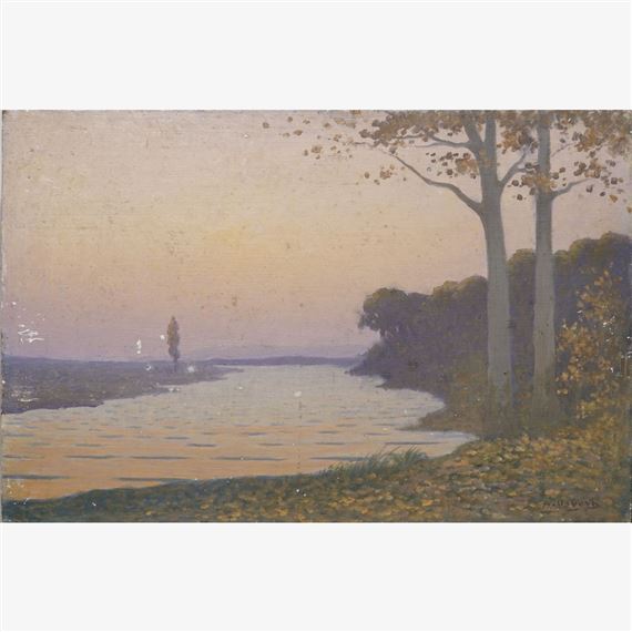 Le soir sur la rivière by Alphonse Osbert, 1932