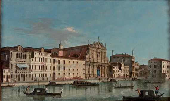 Le Grand Canal à la hauteur de l'église des Scalzi à Venise by Canaletto