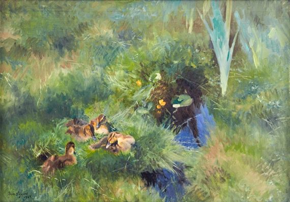 Andungar vid vattendrag by Bruno Liljefors, 1924