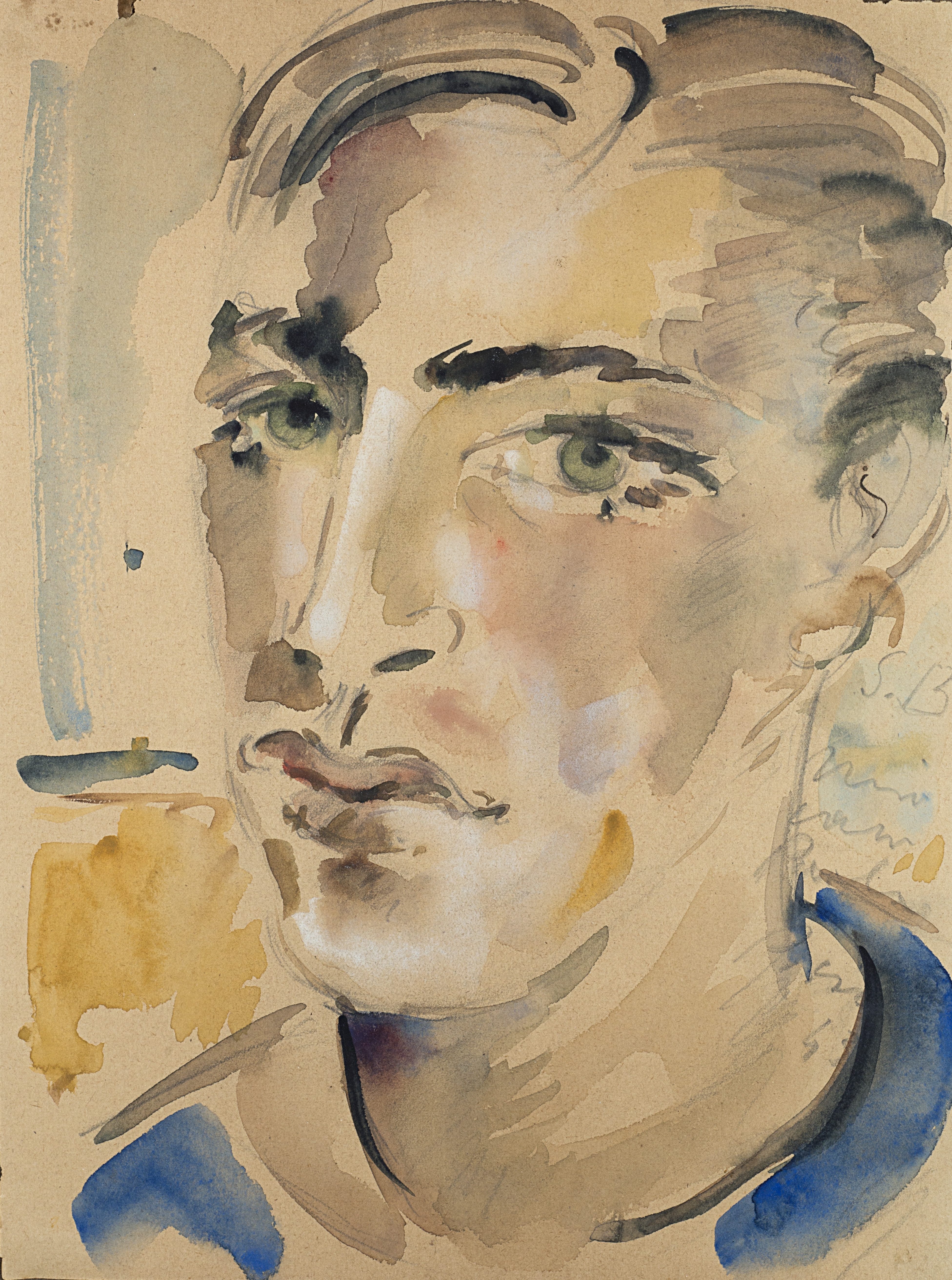 Artwork by Filippo de Pisis, Ritratto di giovane, Made of watercolor paper