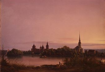 Vue of Gripsholm castle in Sweden - Joseph Magnus Stäck