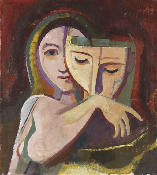 Mädchen mit Maske by Karl Hofer, 1949