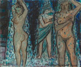 2 Works: Women taking a shower; Bathers in rest - Florence Miailhe
