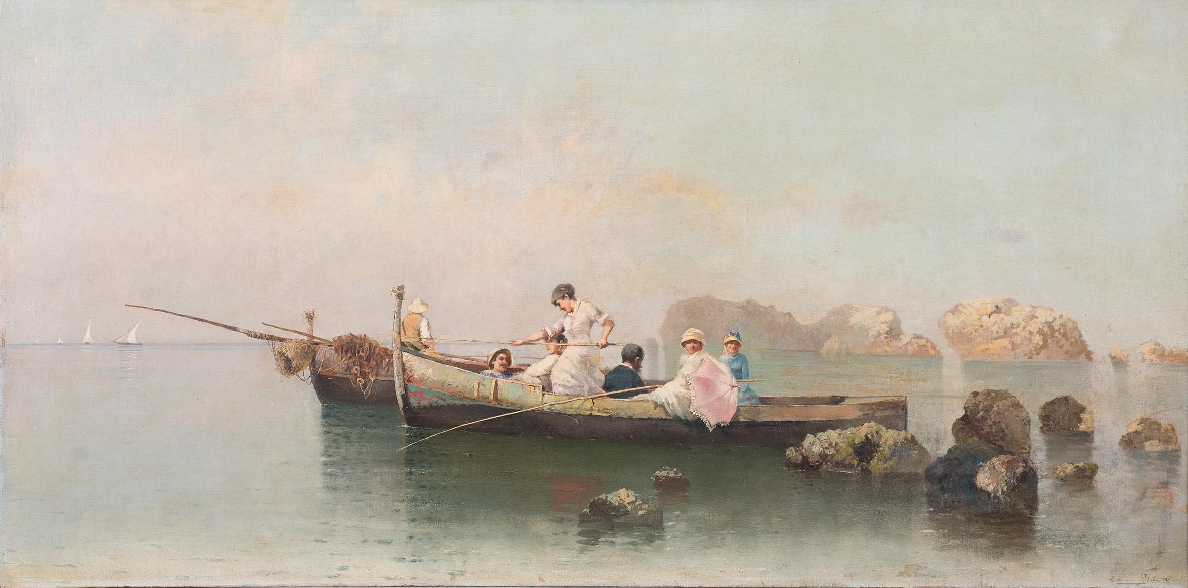 Salvatore Petruolo | Passeggiata in Barca (1882) | MutualArt