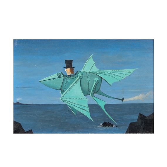 Homme et la chauve-souris mécanique