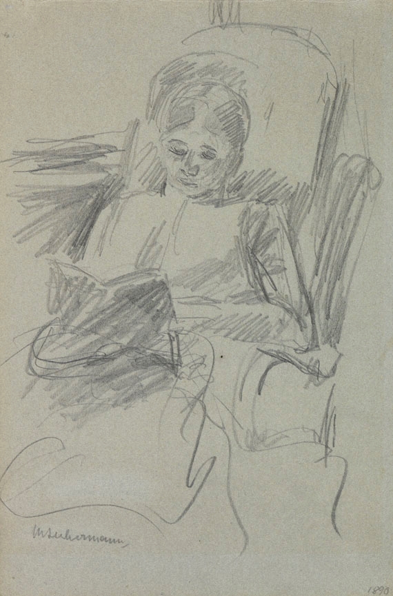Lesende - Die Frau des Künstlers (Martha Liebermann) by Max Liebermann, 1890