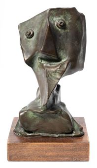 Abstract Bronze Study of A Bearded Man - Jean Mahié