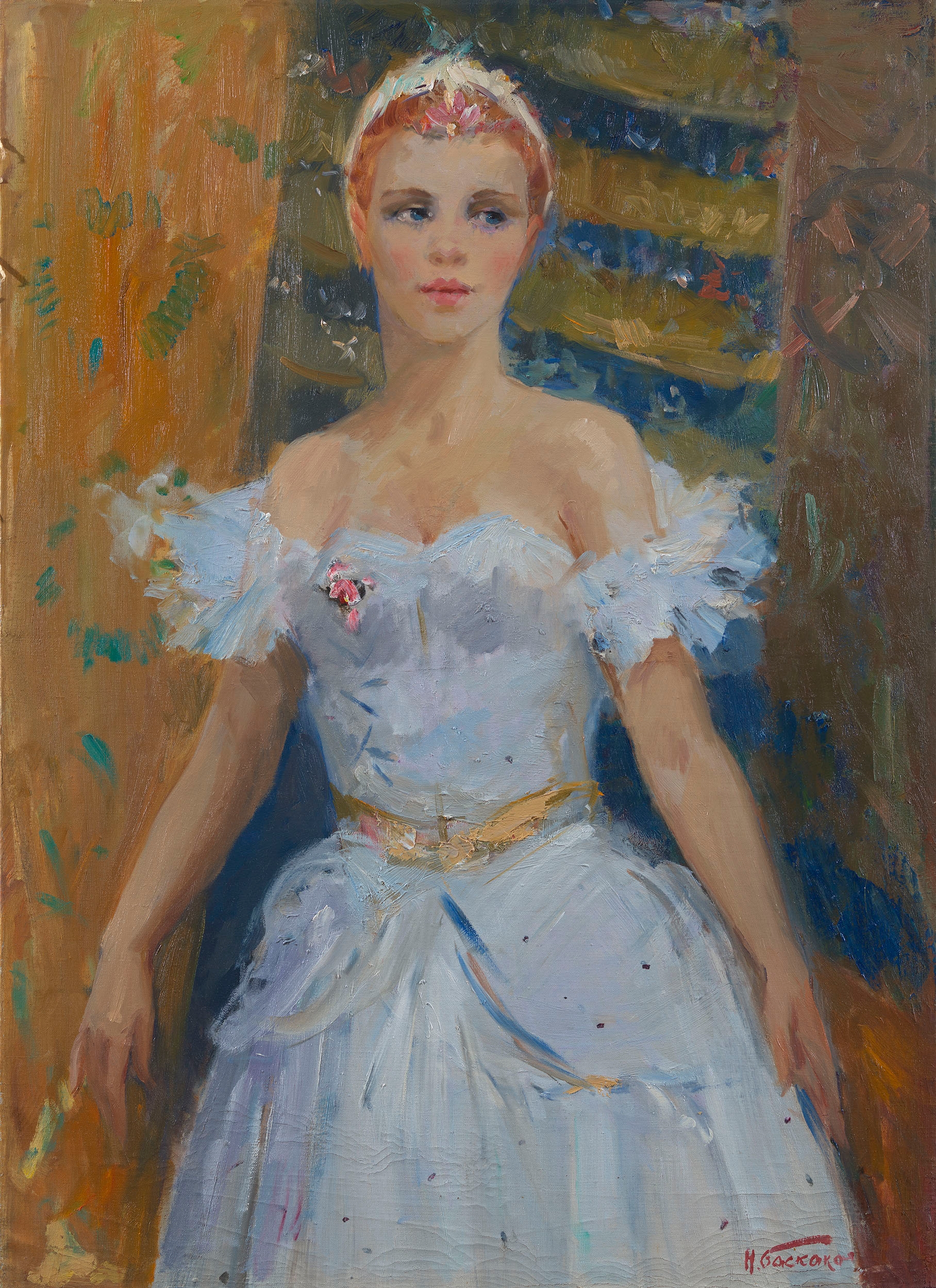 Artwork by Nikolai Nikolaevich Baskakov, Before Going on Stage, Made of Oil on canvas