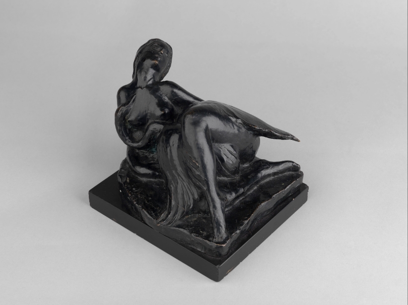 Artwork by Vladimir Aleksandrovich Beklemishev, Leda and the Swan, Made of Bronze, stone base