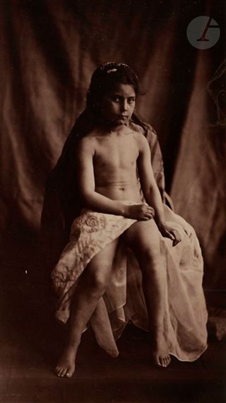 Jeune fille aux drapés by Eugène Durieu, circa 1855