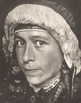 Portrait of a young Sami woman in traditional costume - Erna Lendvai-Dircksen