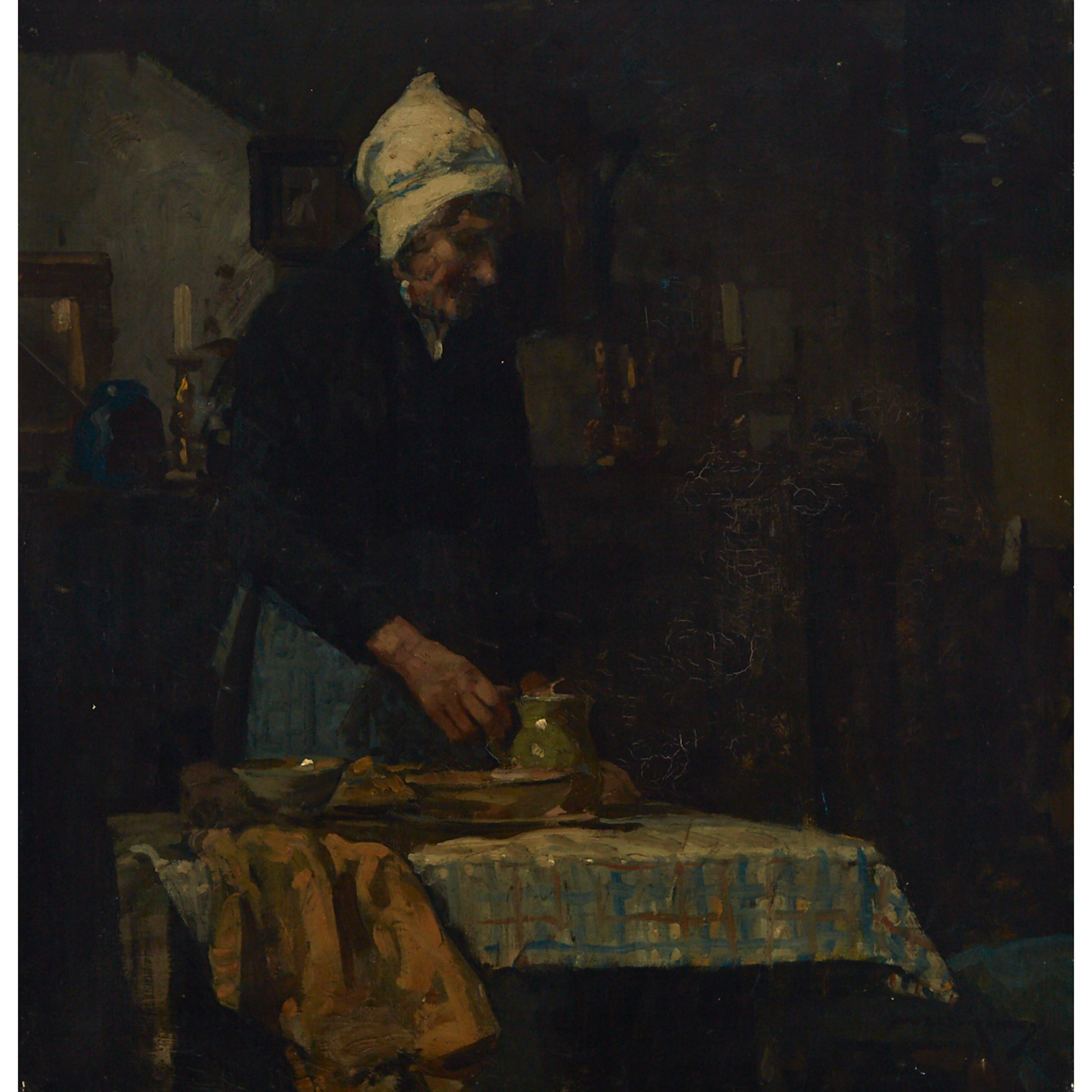 Artwork by William Lee-Hankey, PREPARING THE MEAL, Made of Oil on canvas