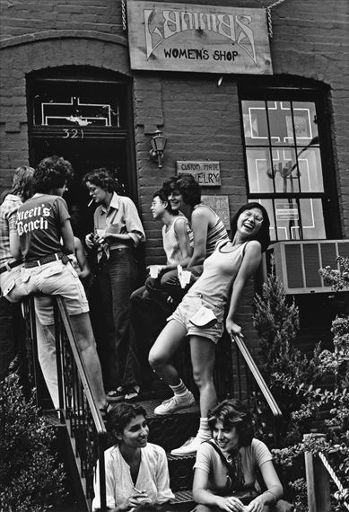 Partying to mark the 5th anniversary of Lammas Women's Shop on Capitol Hill by Joan E. Biren, 1976; printed 1997