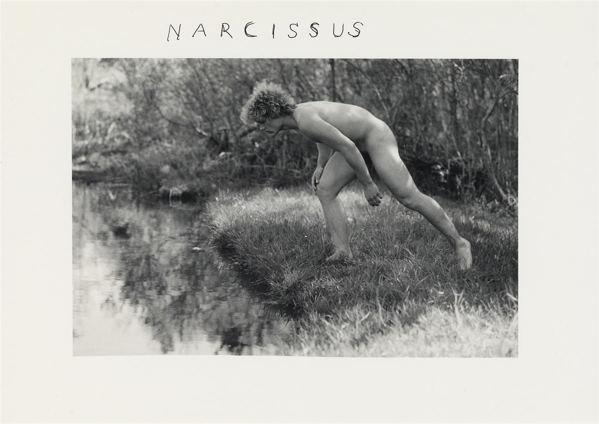 Artwork by Duane Michals, Narcissus, Made of 5 silver prints