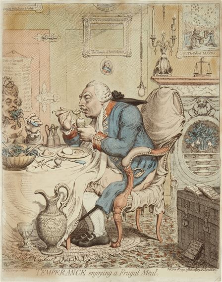 Temperance Enjoying a Frugal Meal. by James Gillray, 1792