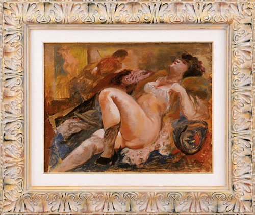 Artwork by George Grosz, Modella e artista, Made of oil on paper applied on cardboard