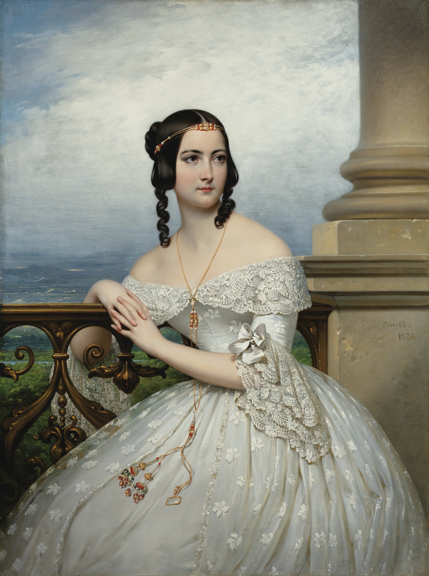 Artwork by Joseph Désiré Court, PRESUMED PORTRAIT OF MISS WHITE, Made of Oil on canvas