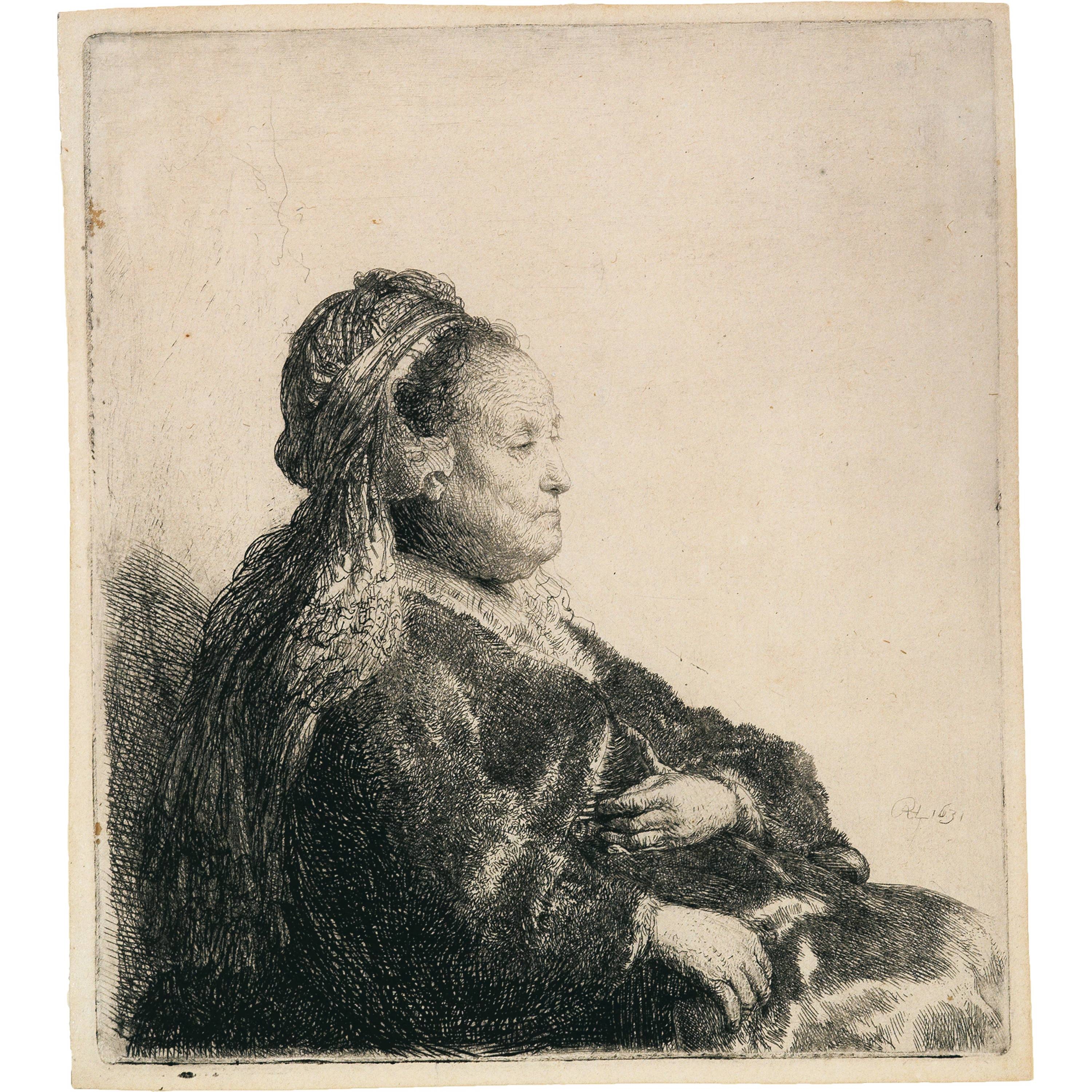 Rembrandts Mutter in orientalischer Kopfbinde