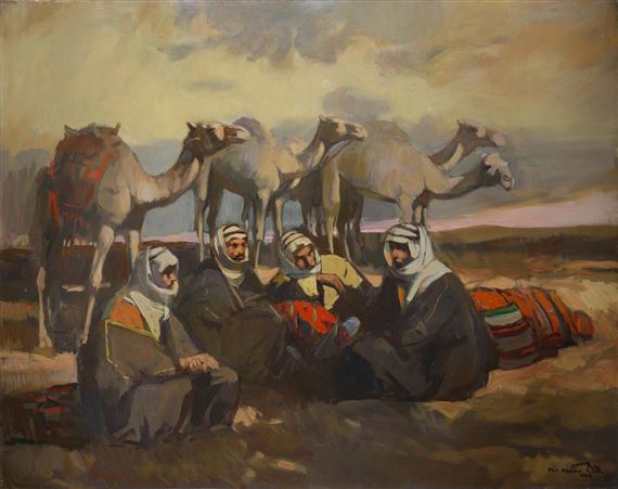 The Desert Camp by Faeq Hassan, 1975